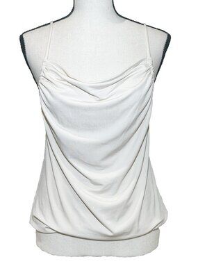 Cream slinky draped camisole top